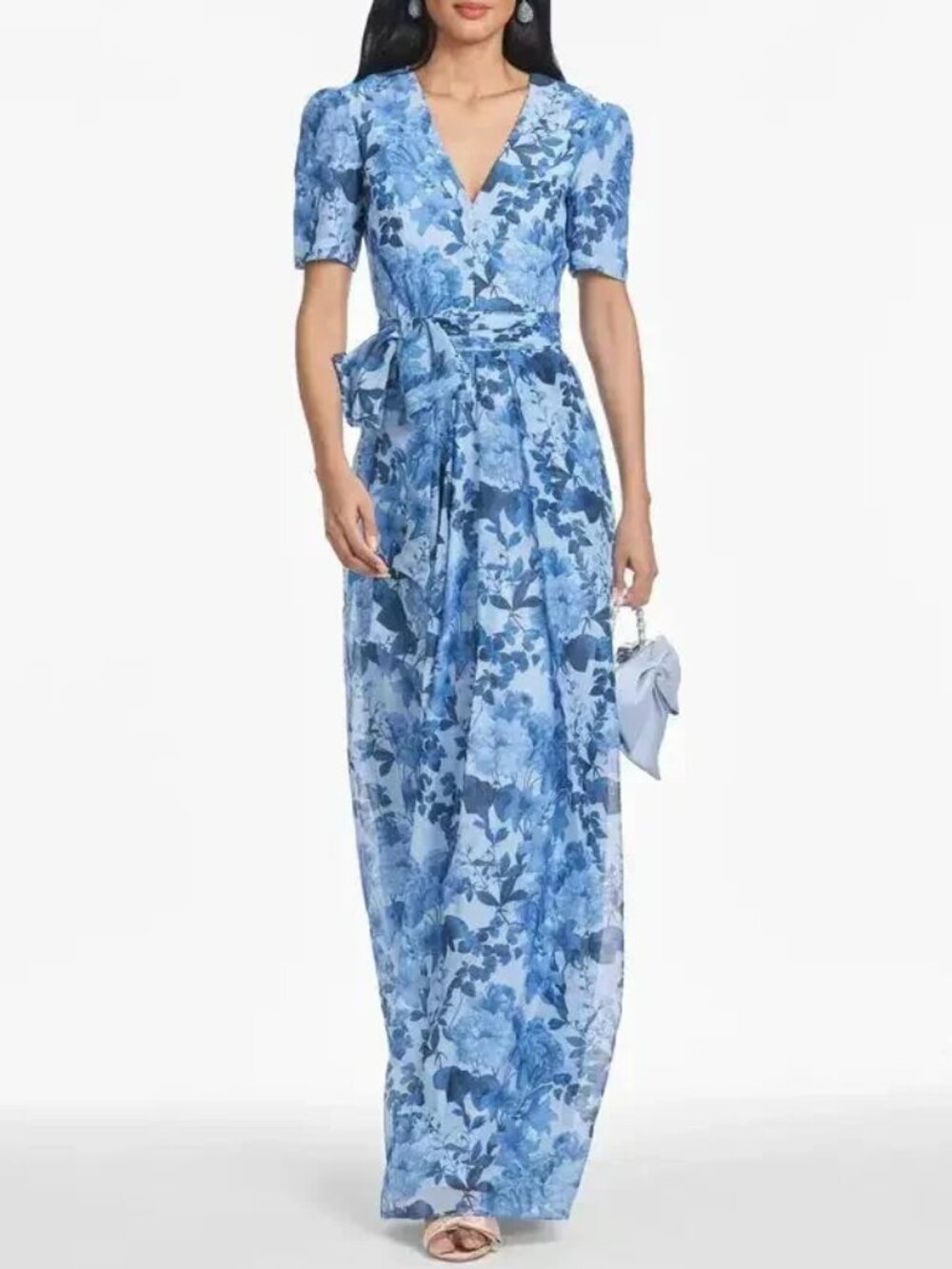Sachin & Babi Blue Ceylon Floral Bundle Bronwyn Organza Gown